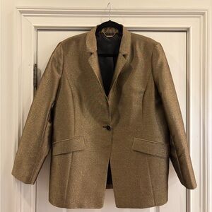 Chico's BLACK LABEL Metallic Gold Women's Blazer